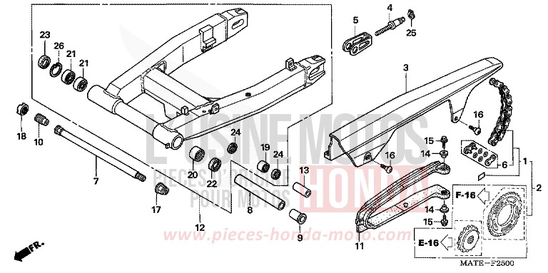 SWINGARM for Super Blackbird ACCURATE SILVER METALLIC (NH146E) from 2005